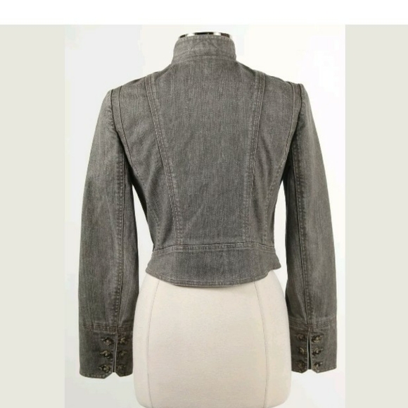 SALE⚡️NWOT Theory Maddox Crop Denim Jacket Sz L - Picture 3 of 10